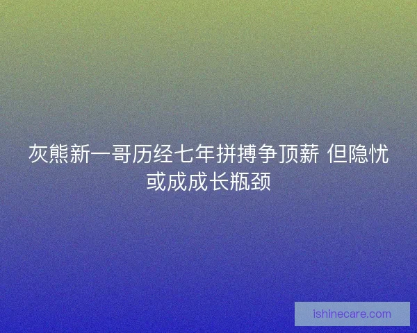 灰熊新一哥历经七年拼搏争顶薪 但隐忧或成成长瓶颈