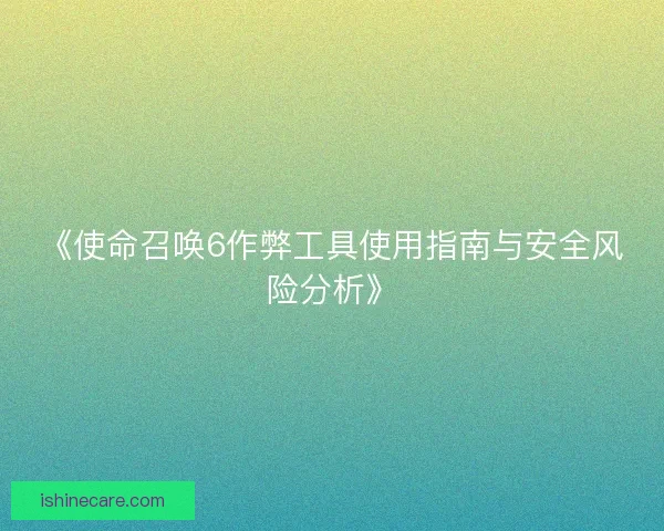 《使命召唤6作弊工具使用指南与安全风险分析》